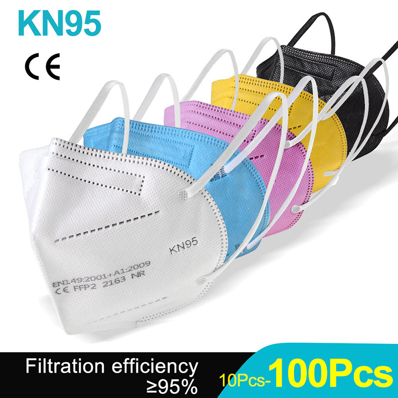 Kn95 Respirator Mask - 10-100 Adet FFP2 Maskeleri KN95 Mascarillas